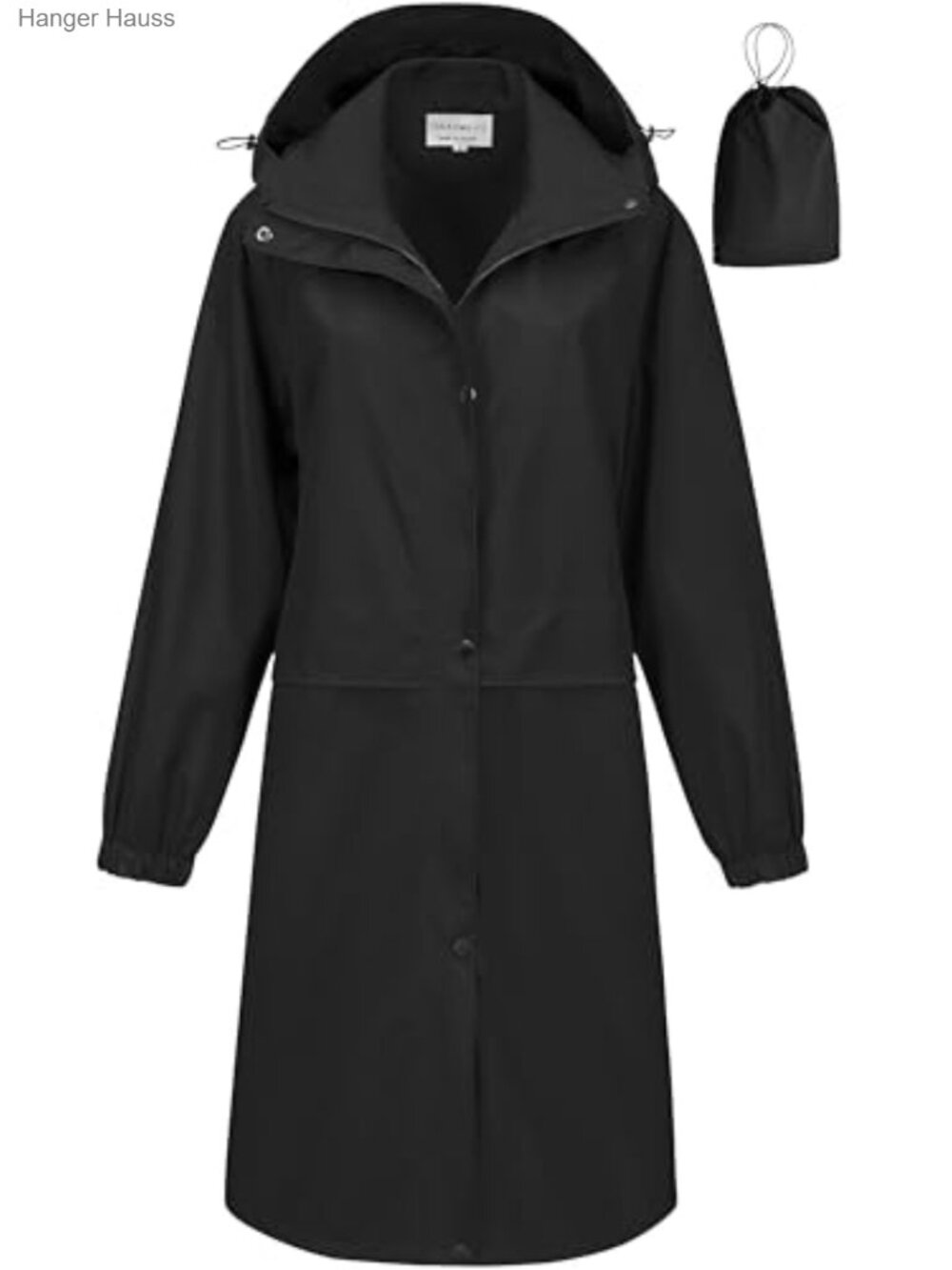 Women's Waterproof Long Raincoat Windbreaker Packable Removable Hood